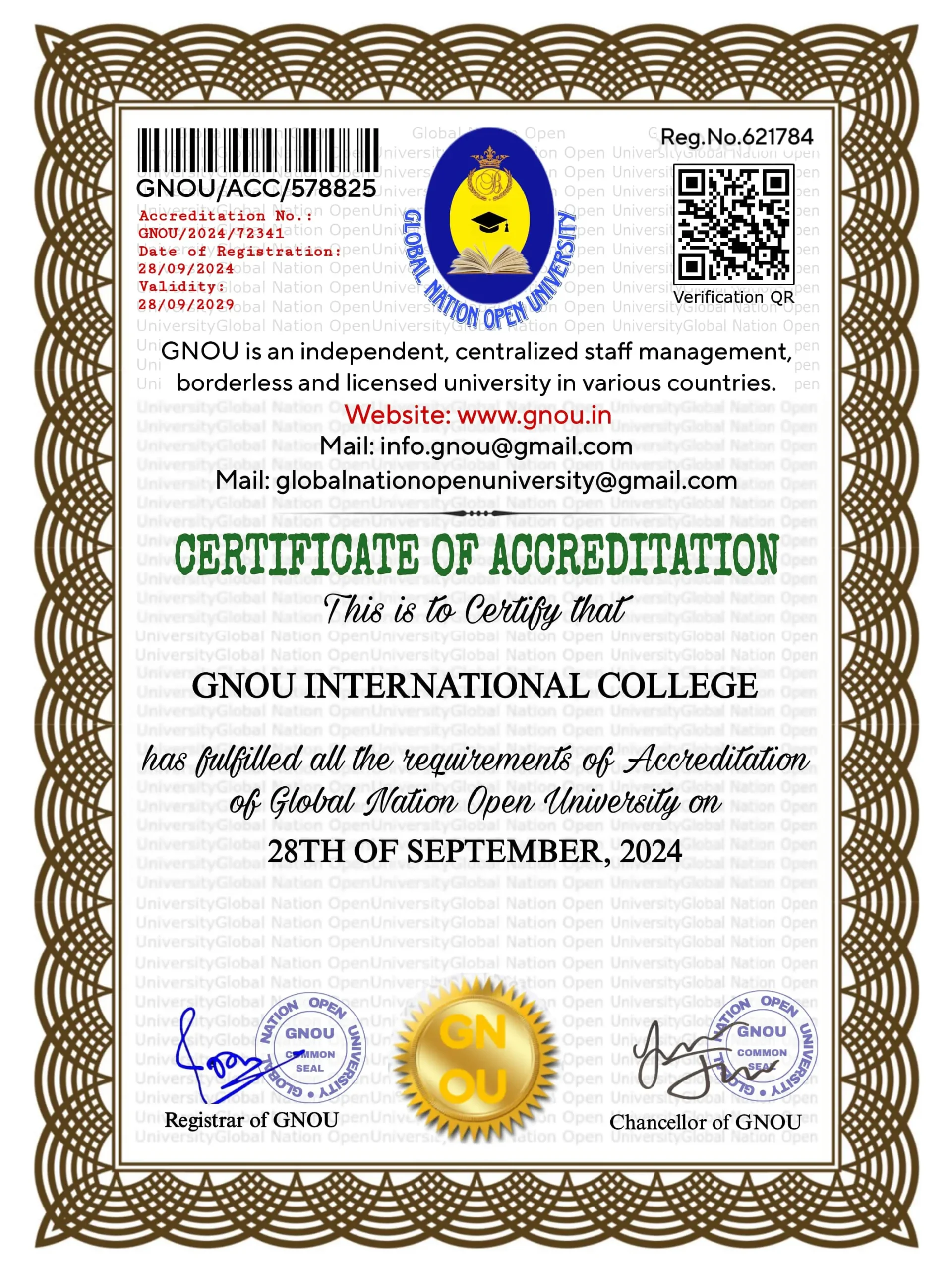 GNOU accreditation